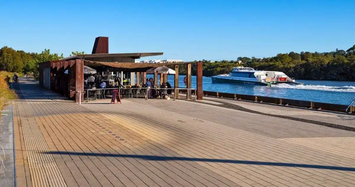 Armory Wharf Café premises. Photo: Sydney Olympic Park Authority. Check current trading.