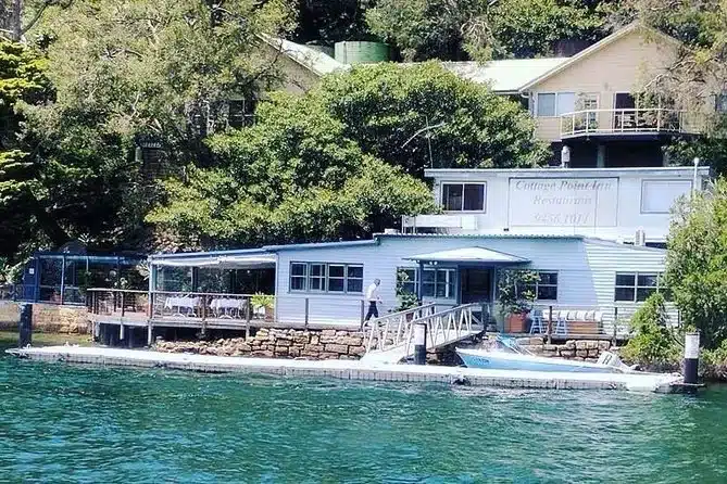 Cottage Point Inn restaurant and its waterfront pontoon