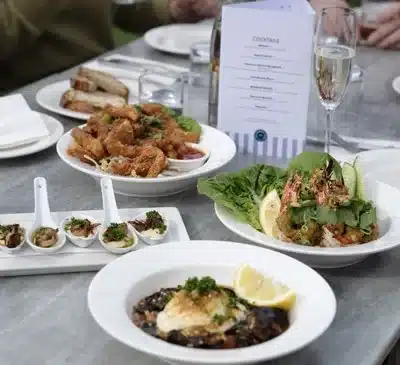 Dining at The Marina Café, The Quays.