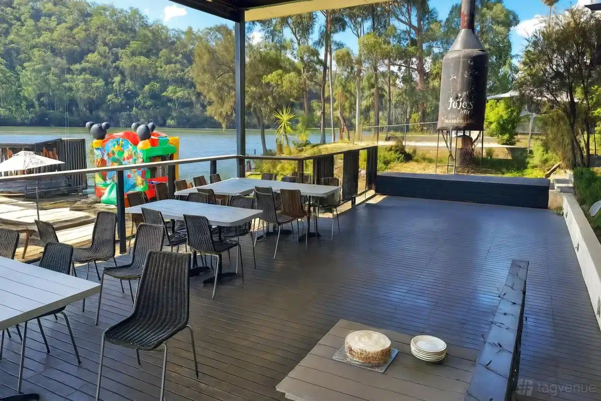 Paradise Café’s riverside terrace. Photo source: venue listing on Tagvenue.