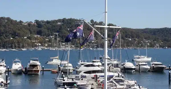 The marina at RMYC Broken Bay, Newport.