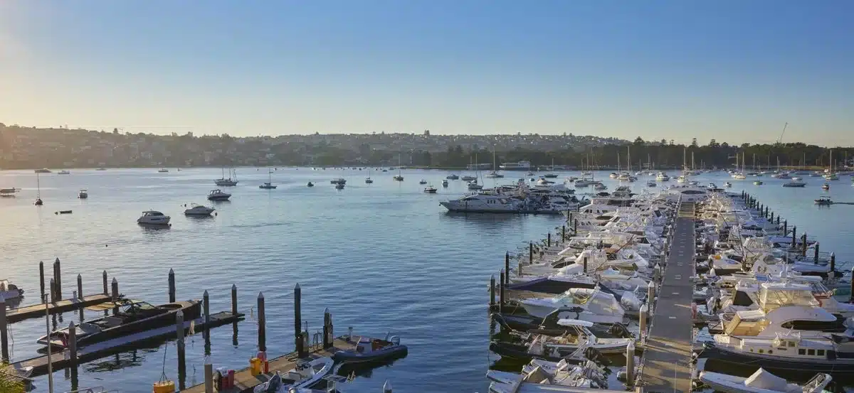 The marina at RMYC NSW, Point Piper.