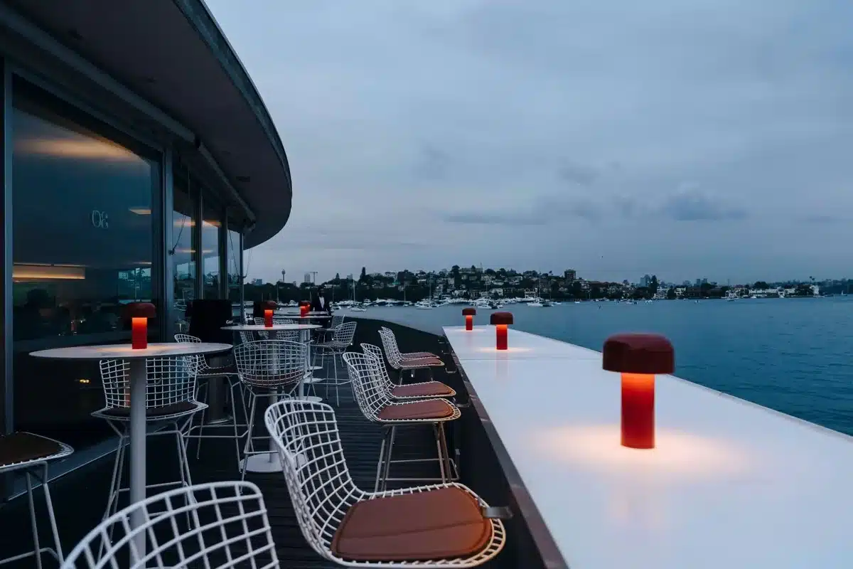 The waterfront terrace at Catalina, Rose Bay.